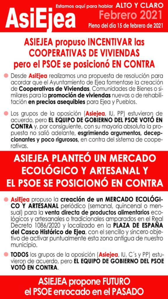 Propuestas no aprobadas